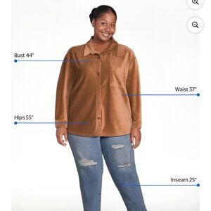 Women's Brown Corduroy soft shirt XXXL (21)